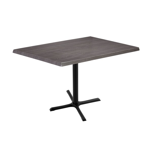 36" Tall OD211 Black Table Base 30" x 30" Foot 30" x 48" Charcoal Top by the HollBar Stool Co.